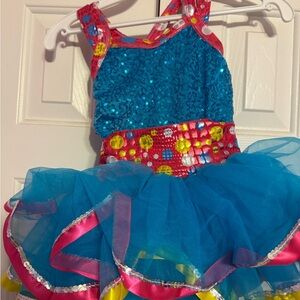 Vibrant Sequin Kids Dance Costume